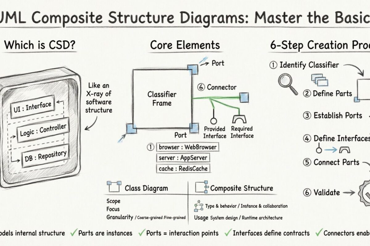 Tutorial paso a paso: dominando los fundamentos de los diagramas de estructura compuesta de UML