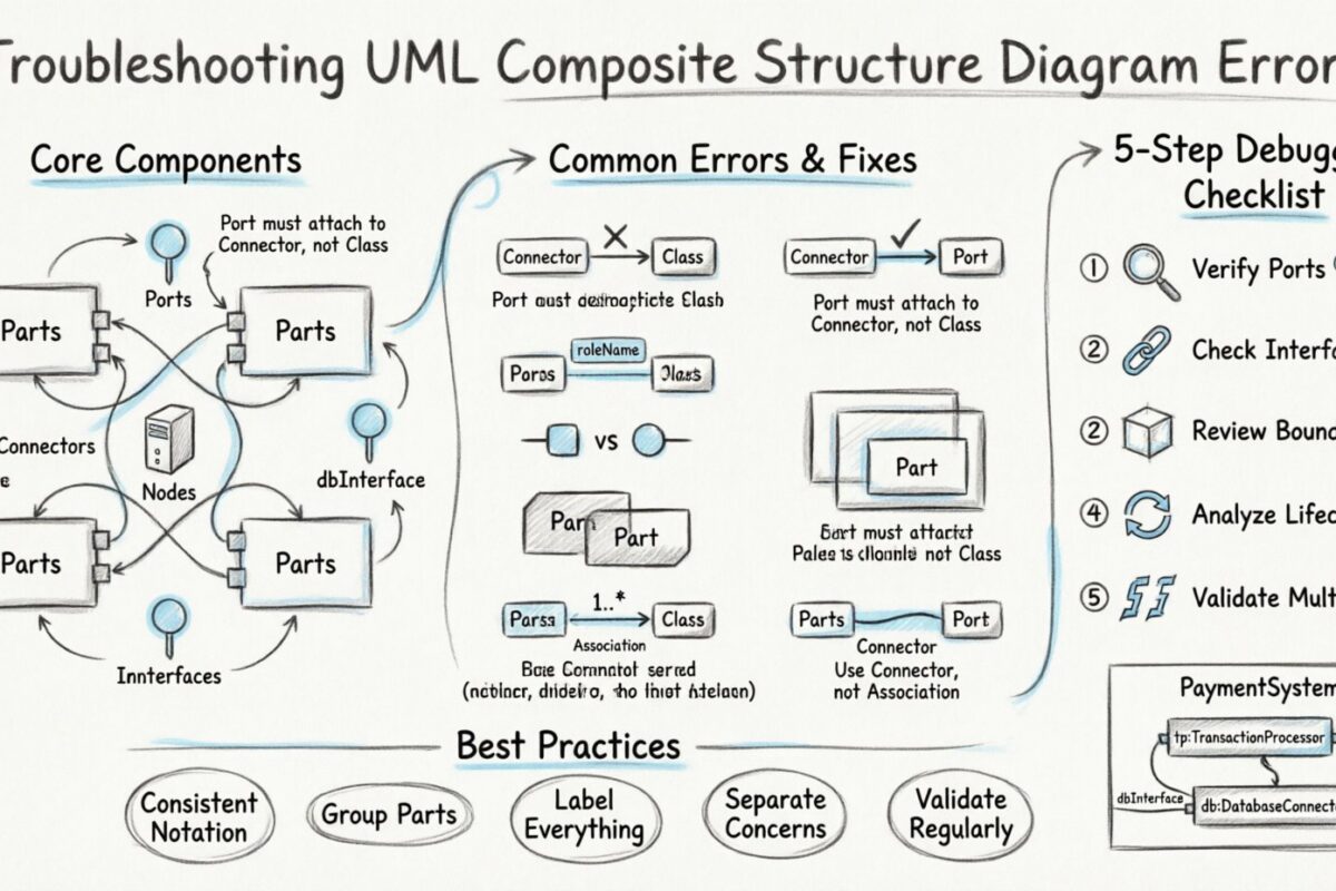 Dépannage des erreurs et des confusions dans les diagrammes de structure composite UML