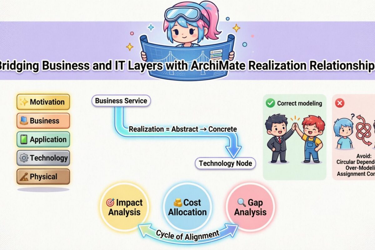 ArchiMateの実現関係を用いたビジネス層とIT層の橋渡し