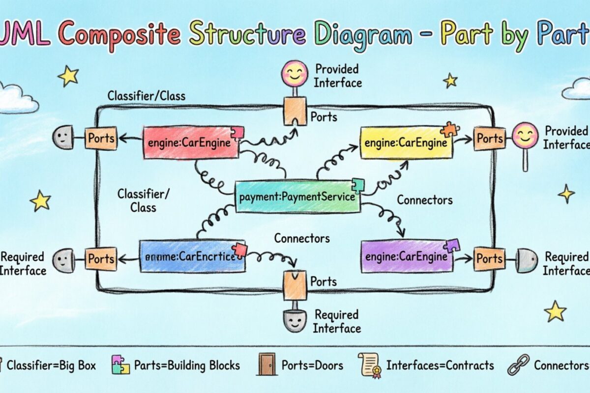 A Anatomia de um Diagrama de Estrutura Composta UML: Parte por Parte