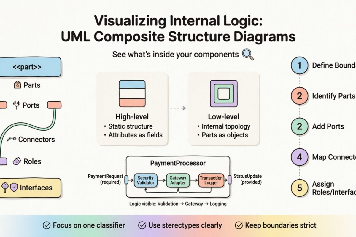 Visualizando a Lógica Interna: O Poder dos Diagramas de Estrutura Composta UML Explicado