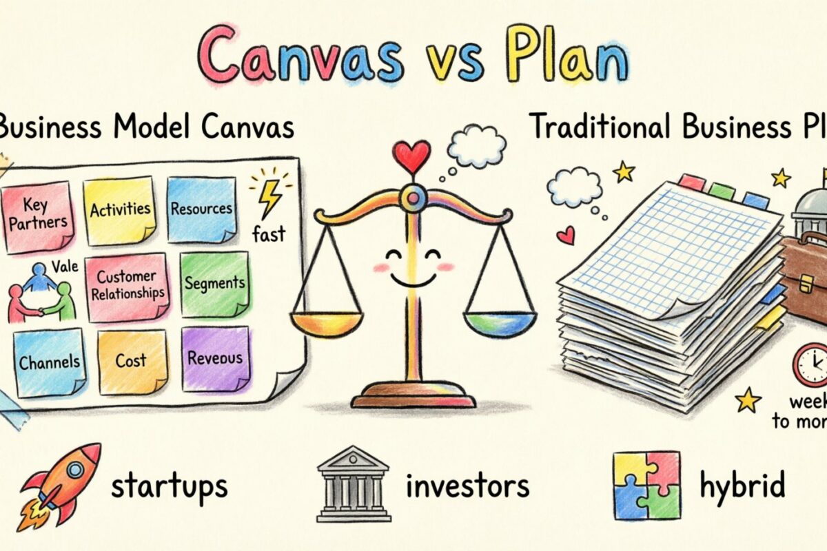 Business Model Canvas versus Traditional Business Plan Comparison